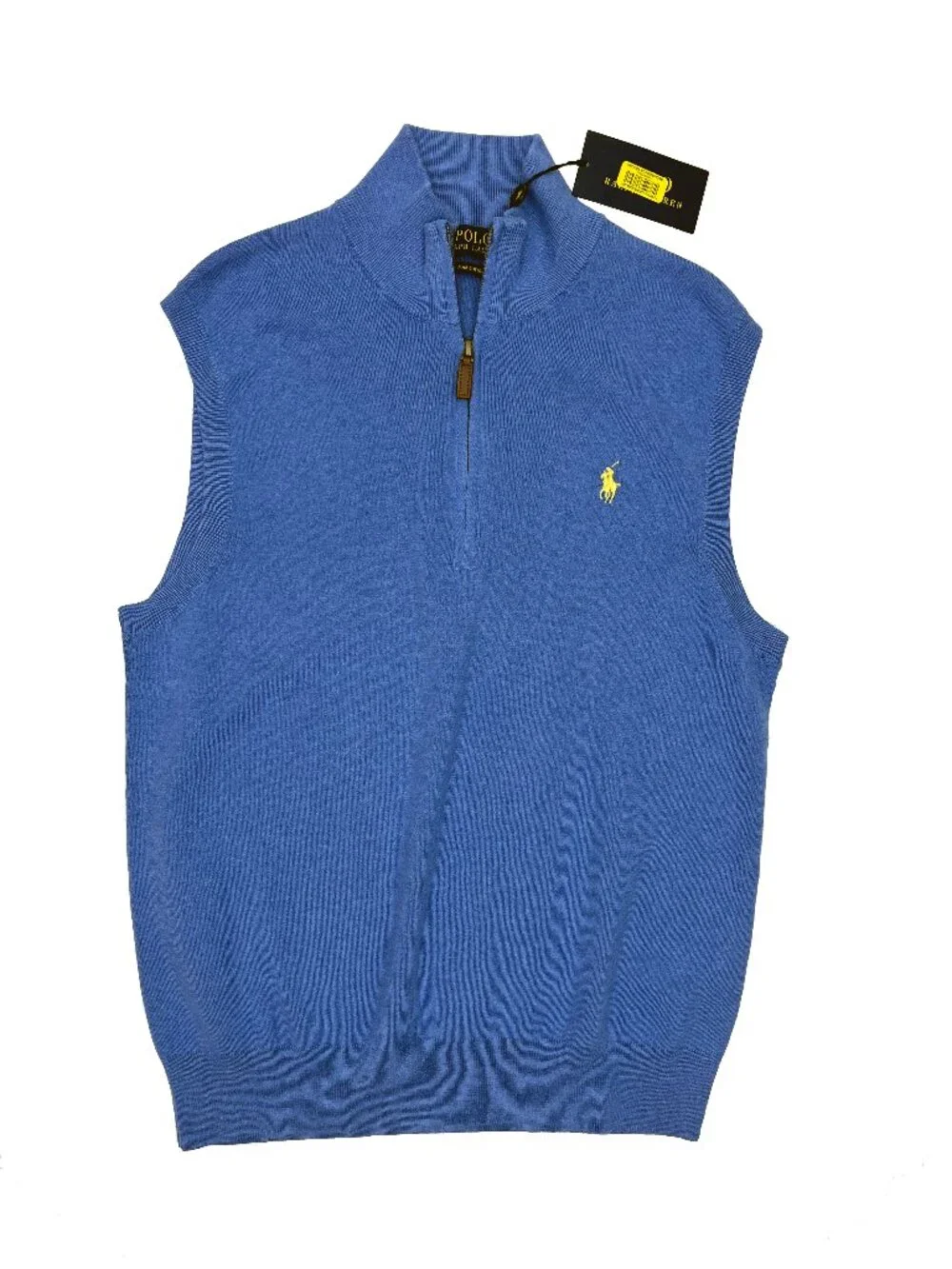 Polo Ralph Lauren NEW NWT Pima Cotton Zip Blue Sweater Vest Mens S